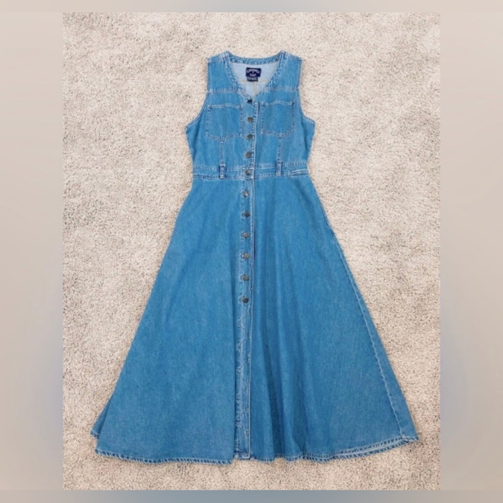 Vintage denim maxi dress